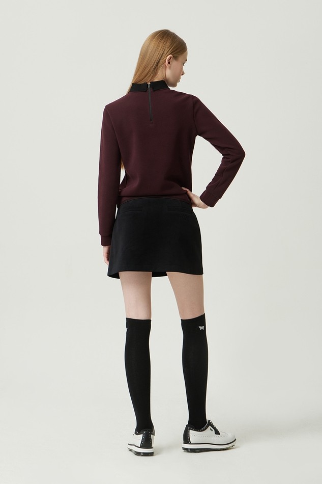 WOMEN WINTER BACK ZIP COLLAR LONG-SLEEVE