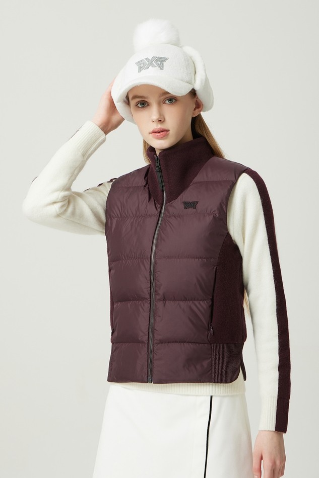WOMEN WINTER KNIT HYBRID DOWN VEST
