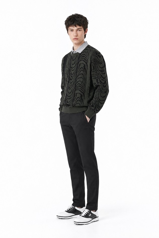 MEN DAMASCUS ROUND NECK SWEATER PKFCM410651 KHAKI 상품 이미지 5