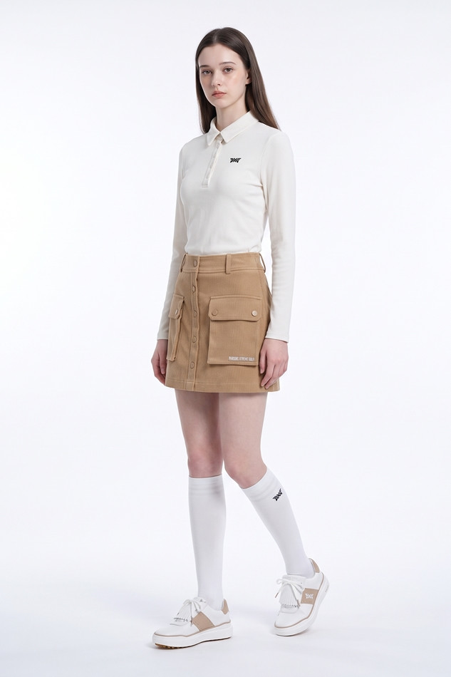 WOMEN TEXTURED LONG SLEEVE PKFCW210901 WHITE 상품 이미지 5