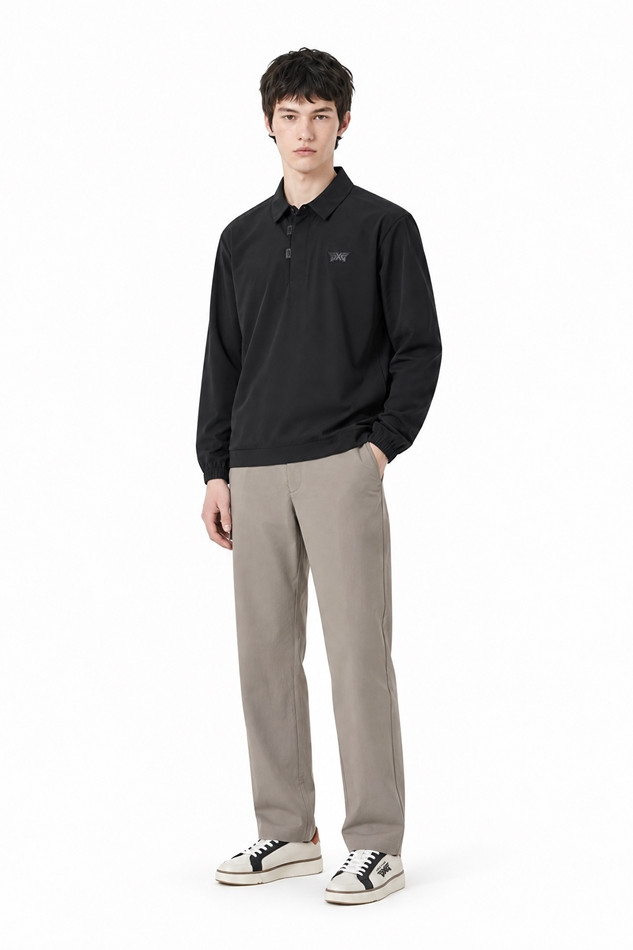MEN WOVEN COLLAR LONG SLEEVE PKFPM210721 BLACK 상품 이미지 5
