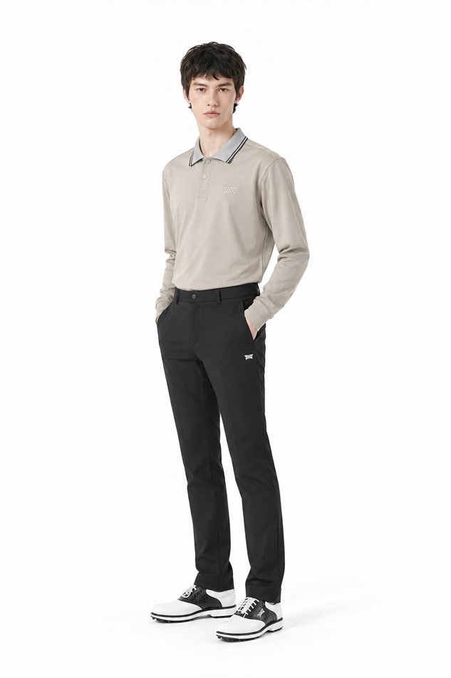 MEN KNITTED NECK COLLAR LONG SLEEVE PKFPM210905 BEIGE 상품 이미지 4