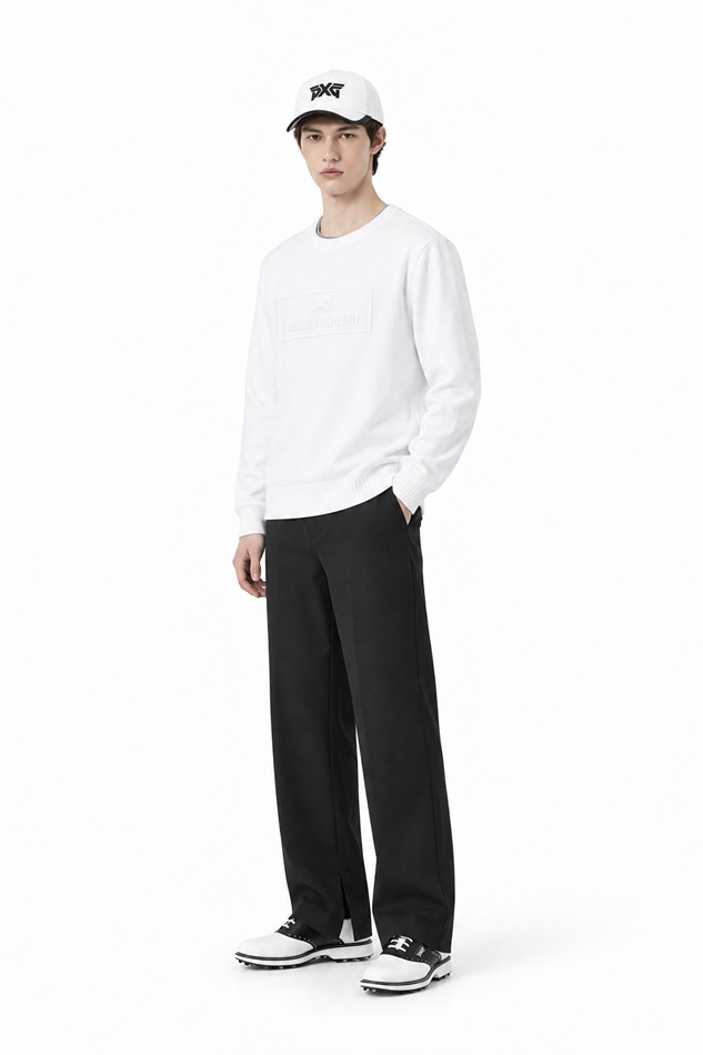 MEN ESSENTIAL ROUND NECK SWEATER PKFPM410401 WHITE 상품 이미지 5