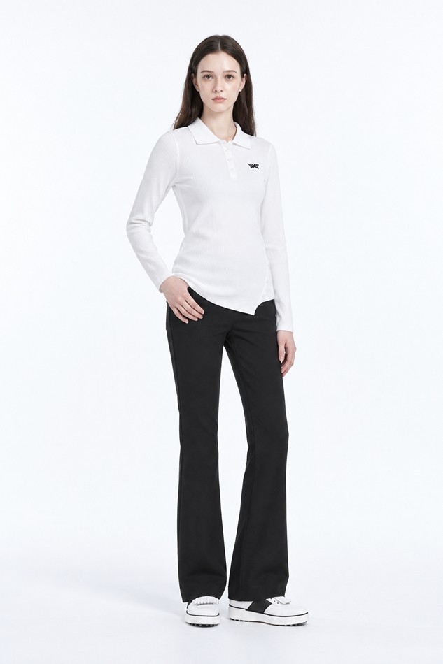 WOMEN RIBBED COLLAR SWEATER PKFPW410501 WHITE 상품 이미지 5