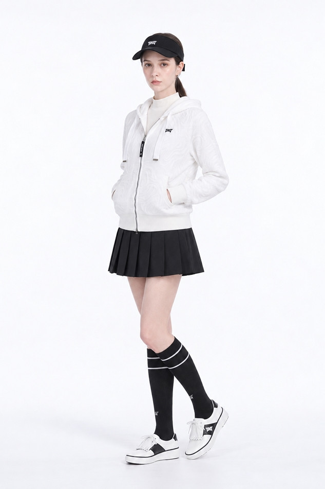 WOMEN DAMASCUS ZIP-UP CARDIGAN PKFPW430601 WHITE 상품 이미지 5