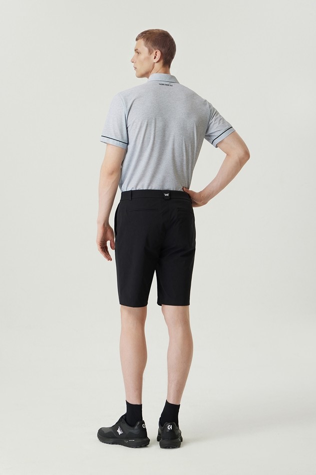 MEN TWO-TONE PRINT COLLAR SHORT SLEEVE