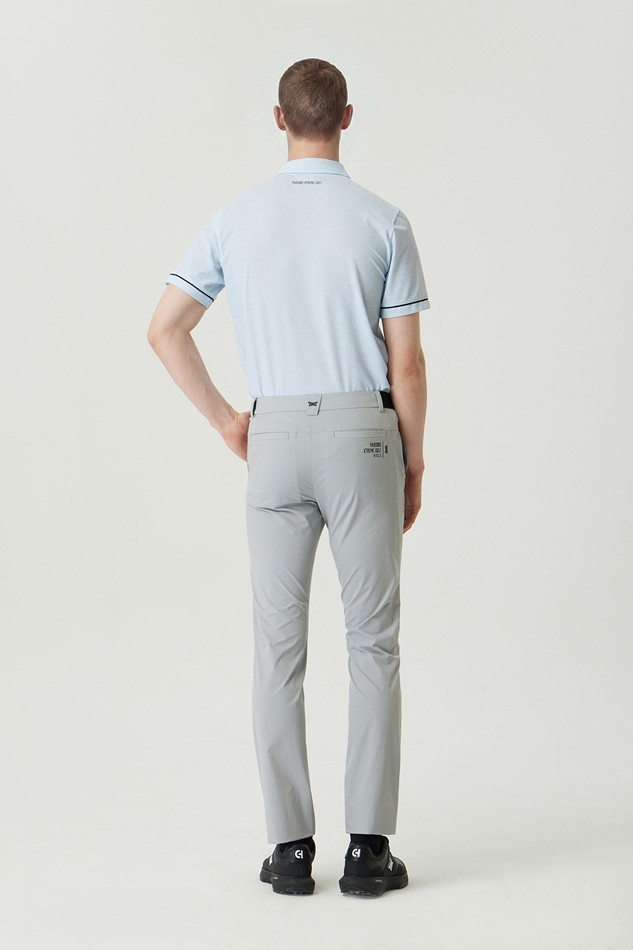 MEN TWO-TONE PRINT COLLAR SHORT SLEEVE