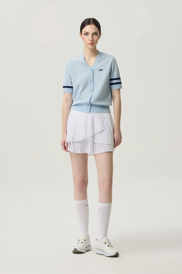 WOMEN SHORT SLEEVE KNIT CARDIGAN