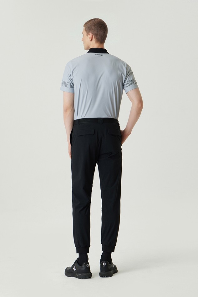 MEN LETTERING LOGO POINT COLLAR SHORT SLEEVE