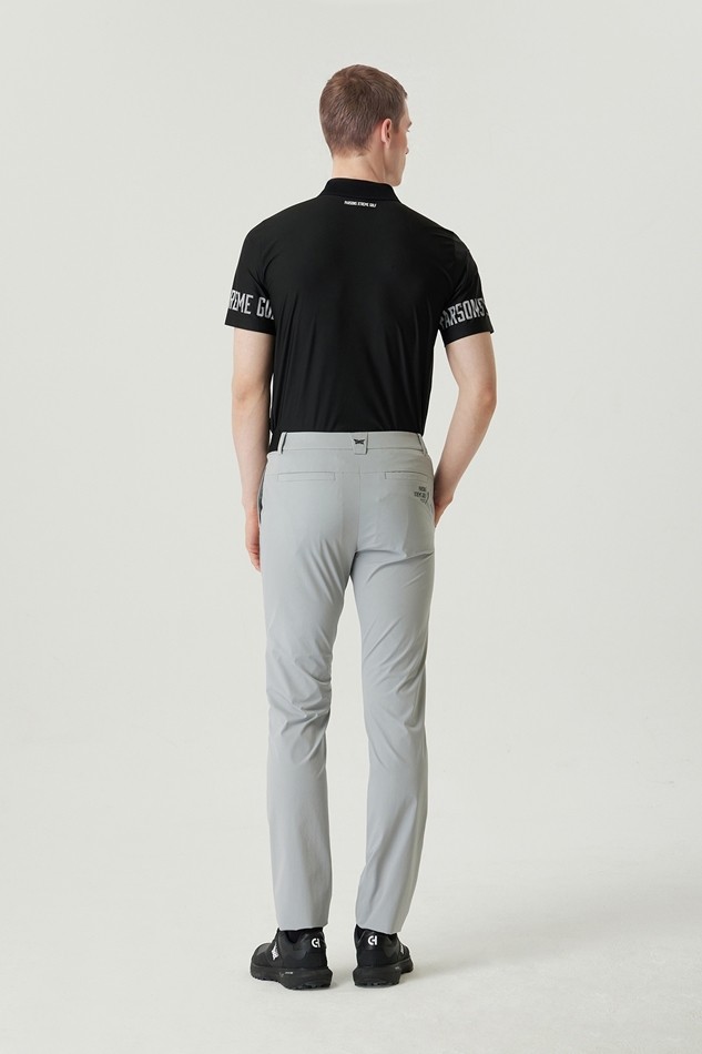 MEN LETTERING LOGO POINT COLLAR SHORT SLEEVE