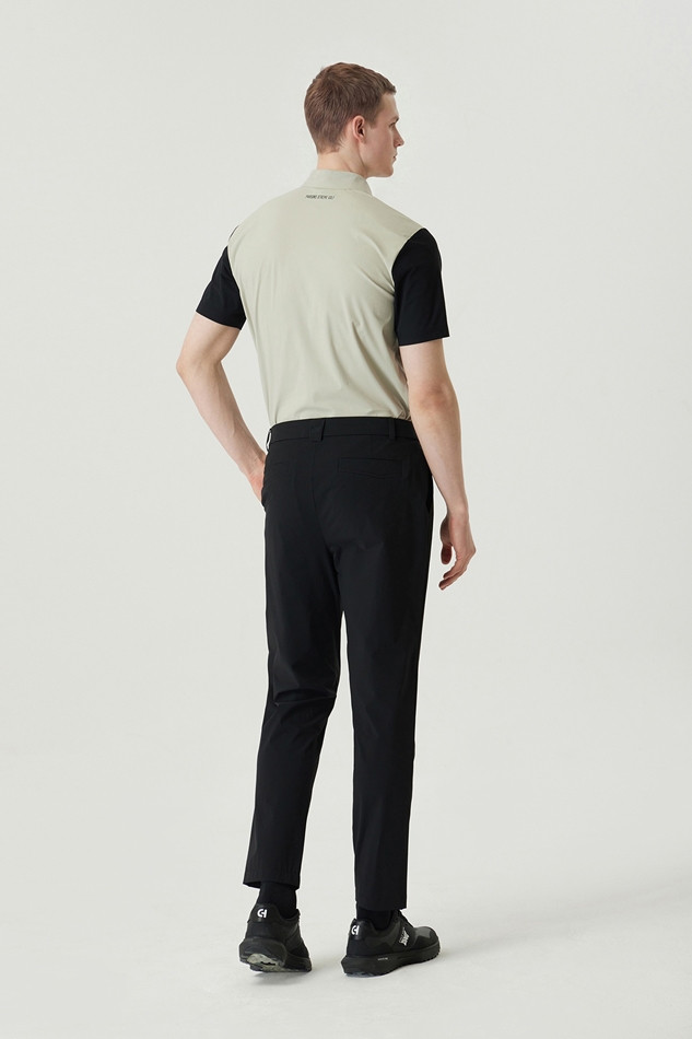 MEN COLOR BLOCKED COLLAR SHORT SLEEVE