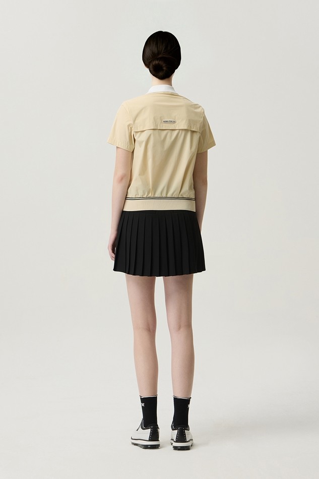 WOMEN SHORT SLEEVE HYBRID SWEATER