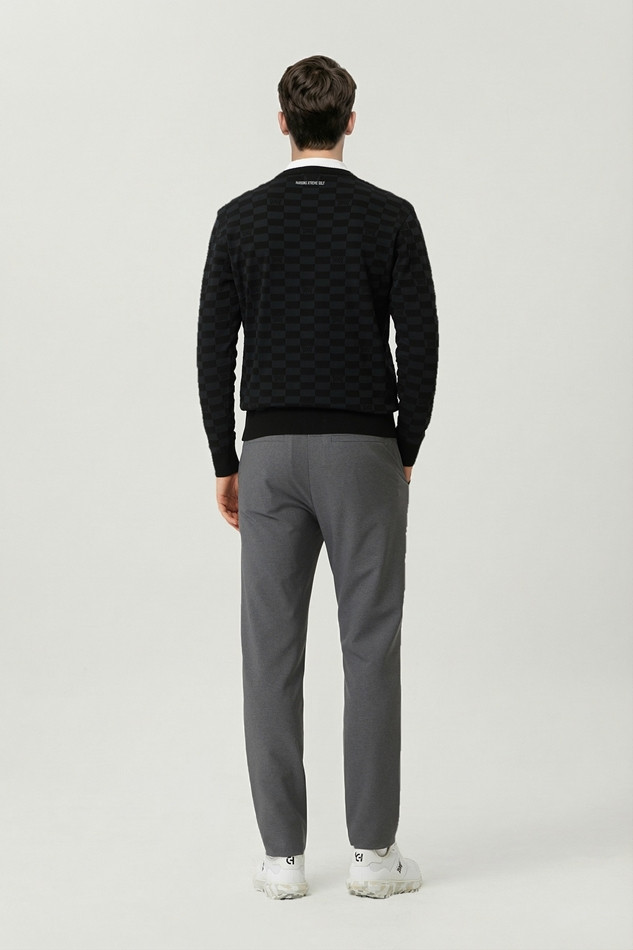 MEN JACQUARD ROUND NECK SWEATER