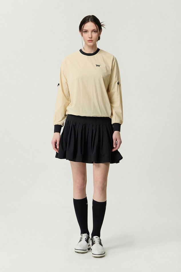 WOMEN WOVEN ROUND NECK LONG SLEEVE