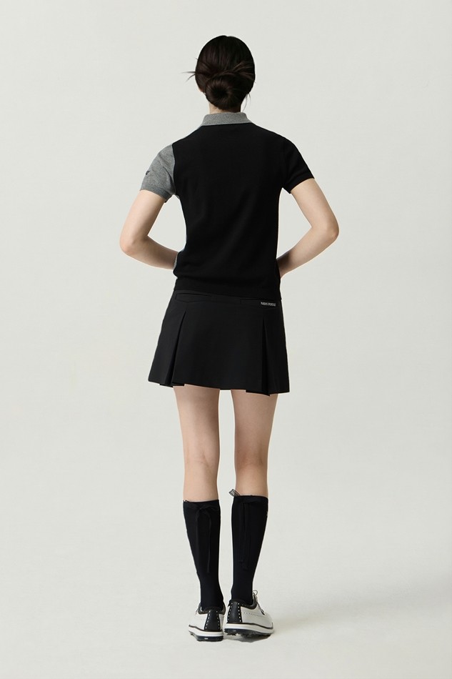 WOMEN TRICOLOR SHORT SLEEVE SWEATER