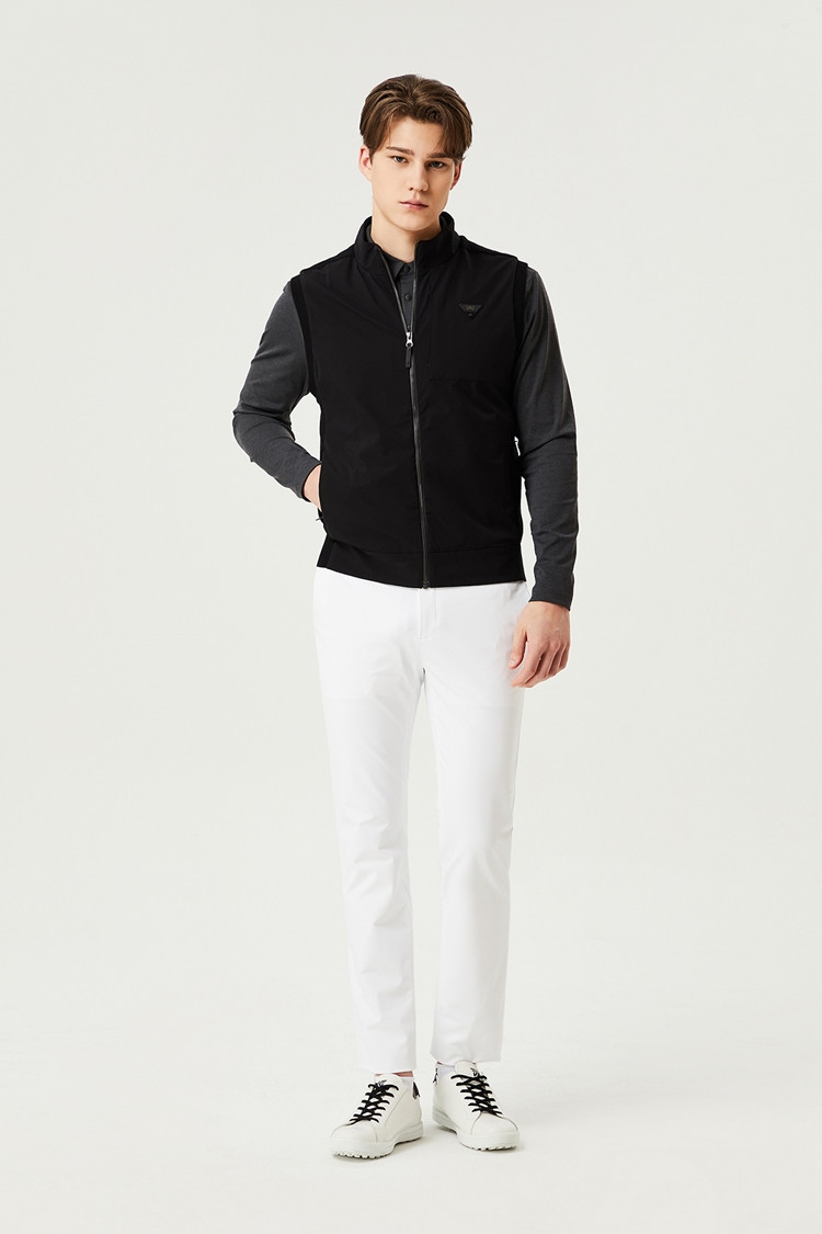 FULL ZIP-UP HYBRID KNIT VEST