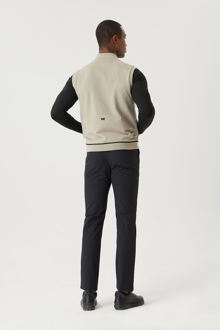 FULL ZIP-UP HYBRID KNIT VEST