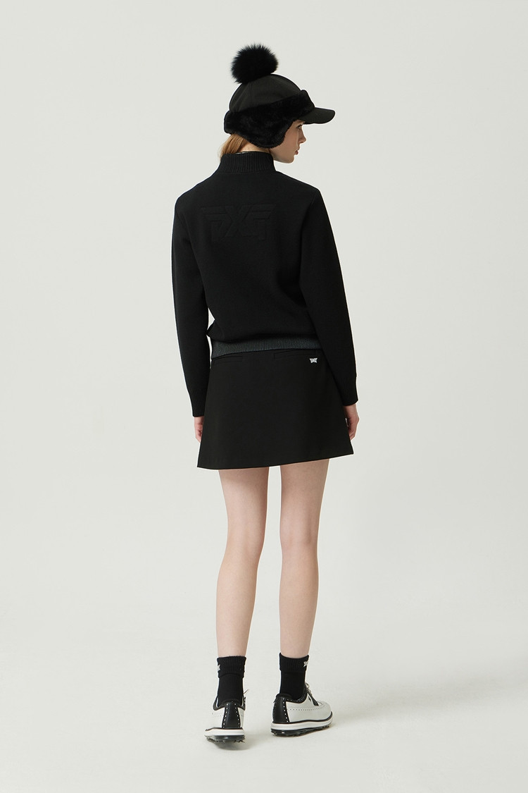 WOMEN WINTER KNIT HYBRID HIGH NECK DOWN CARDIGAN