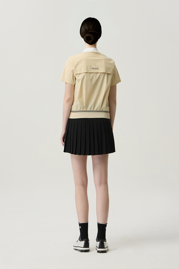 WOMEN SHORT SLEEVE HYBRID SWEATER