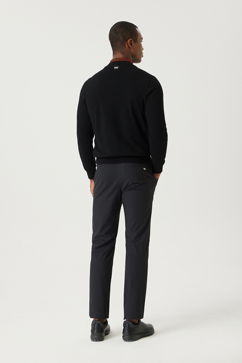 HALF ZIP-UP HYBRID KNIT