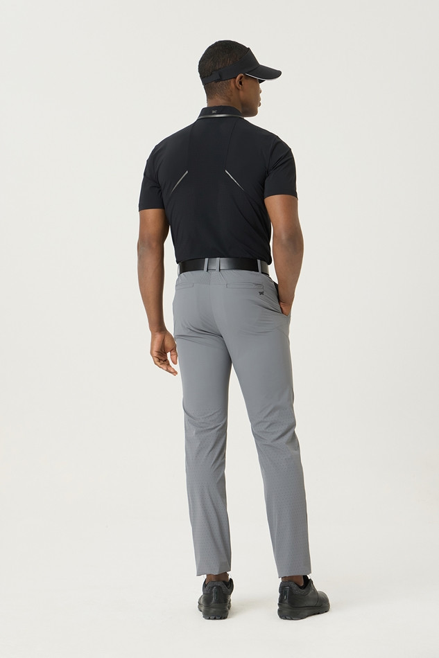 SUMMER LINE POINT PERFORATED COLLAR SHORT-SLEEVE